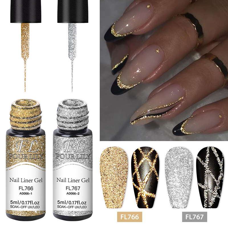 Copolymer Line - Gold Silver Reflective Glitter Liner Gel