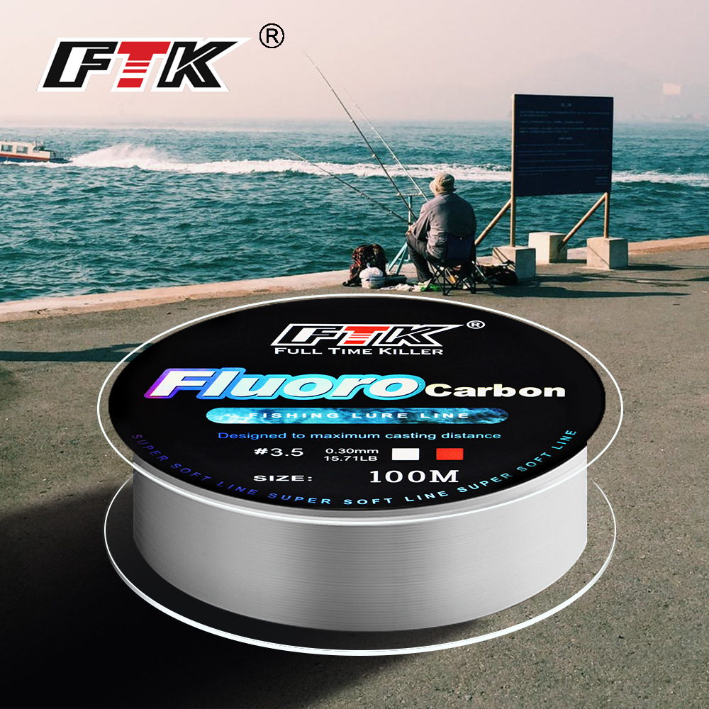 Fluorocarbon Line - 100M Fluorocarbon Coating Fishing Line 4.13LB-34.32LB