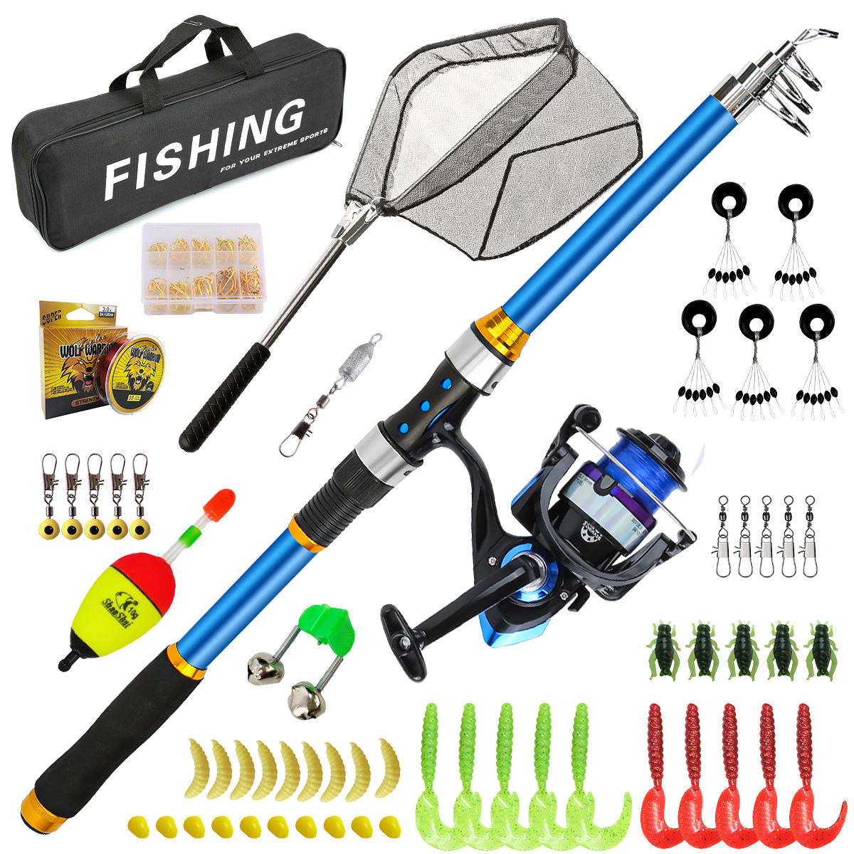 Freshwater Line - 2.1-3.6M Telescopic Glass Fiber Fishing Rod