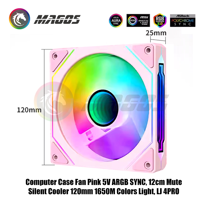 Computer Case Fan Pink 5V ARGB - Fly Line review and price