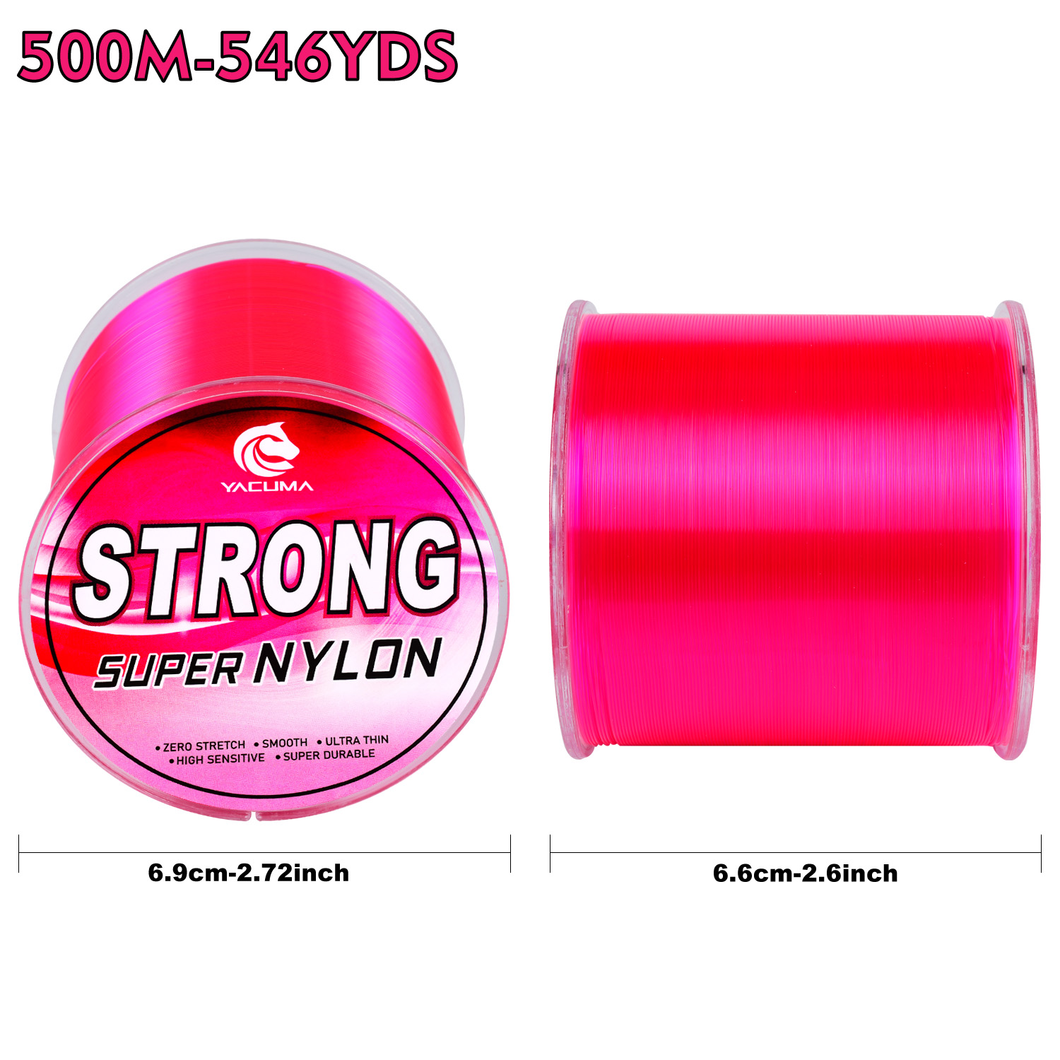 YACUMA 500M-546YDS Strong Pink - Fluorocarbon Line review and price