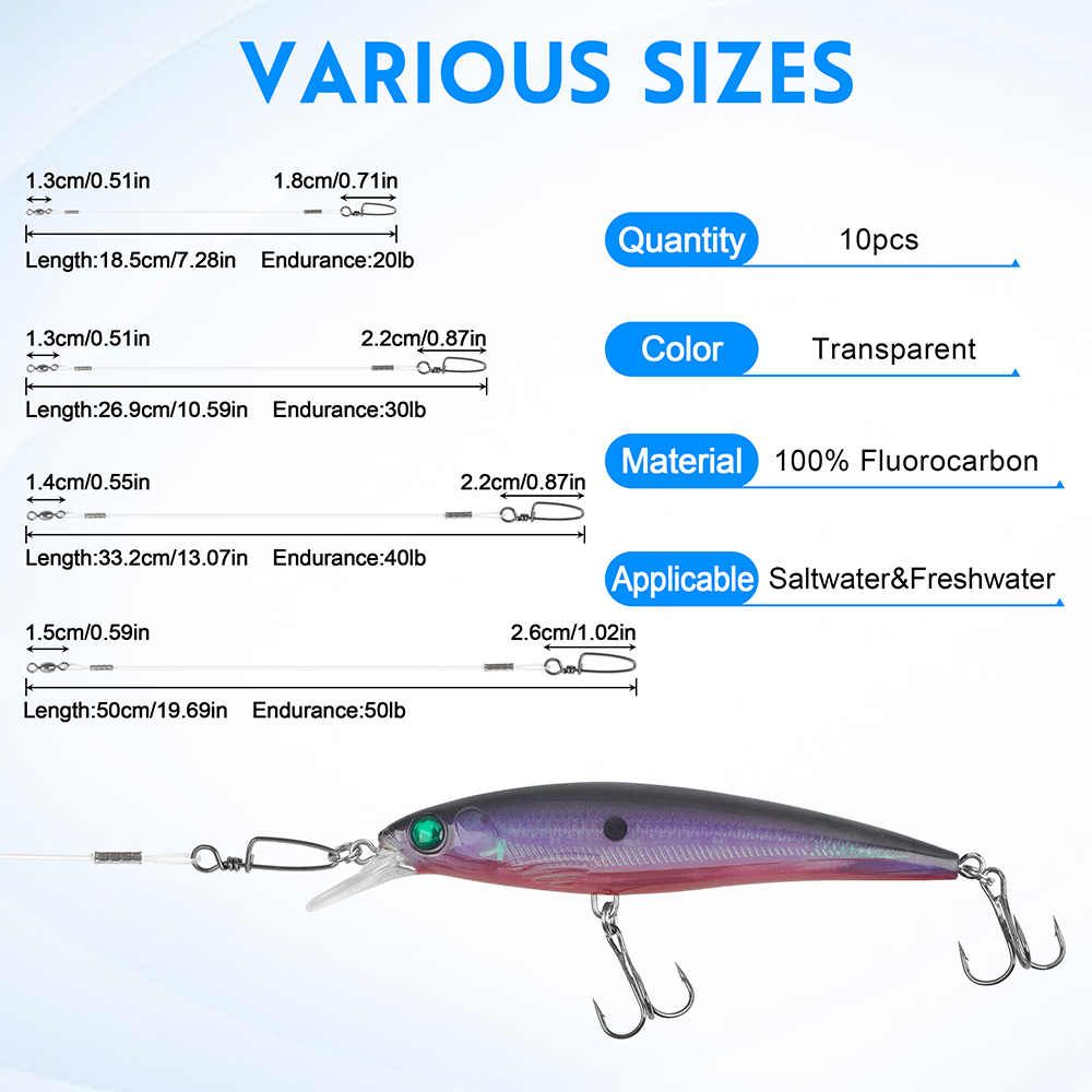 10Pcs Fluorocaron Fishing Lead - Fluorocarbon Line review and price