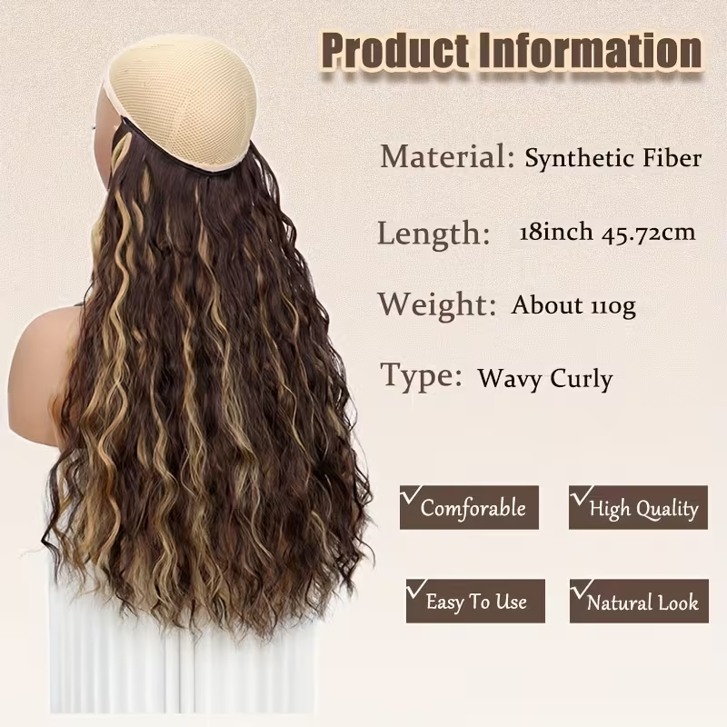 18Inch Synthetic Long Wavy Cul - Monofilament Line review and price